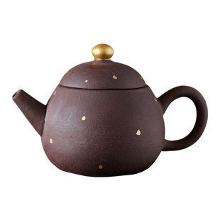 觅己紫泥文旦壶洒金茶壶复古高档手工陶瓷泡茶壶家用功夫茶具单壶