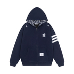 126KID 美式印花开衫连帽卫衣外套男女春秋新款潮牌情侣拉链上衣