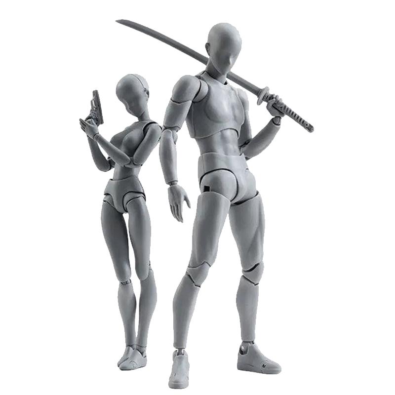 万代SHF人体模型素体定格动画人偶可动绘画美术漫画写生素描男女