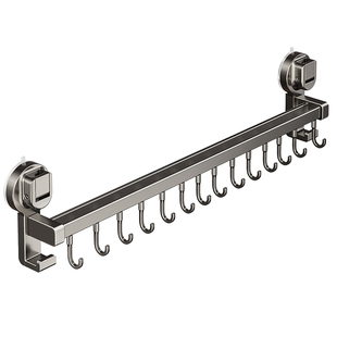 吸盘厨房挂钩免打孔挂杆刀架锅铲勺子多功能置物架壁挂式架子上墙