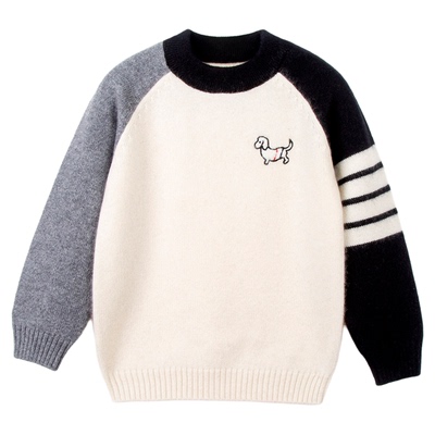 儿童羊绒衫100%纯山羊绒男童毛衣圆领宝宝打底衫高端男孩羊毛衫