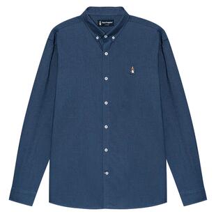 【全棉牛津纺】暇步士男士休闲长袖衬衫2025秋季新款刺绣商务衬衣