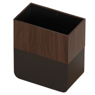 卫生间垃圾桶中古风高颜值客厅卧室厕所胡桃木纹无盖家用高档新款