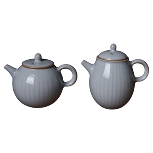 汝州原矿玛瑙釉汝瓷 汝窑 王振宇 天青釉 小容量 茶壶 可养开片