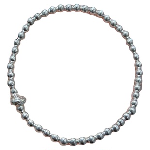 幸运之鲤好运环环相扣~纯银珠手串实心简约百搭素串叠戴手链礼物