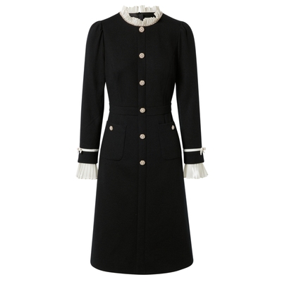 【柔感绵羊毛】La Koradior拉珂蒂秋季连衣裙泡泡袖通勤修身显瘦