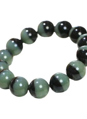 纯天然新疆和田玉沙枣青且末糖料手串聚宝盆男女款手串16MM附证书