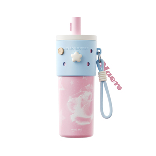 哈尔斯保温杯吸管杯女生高颜值大容量陶瓷内胆礼物水杯子明星同款