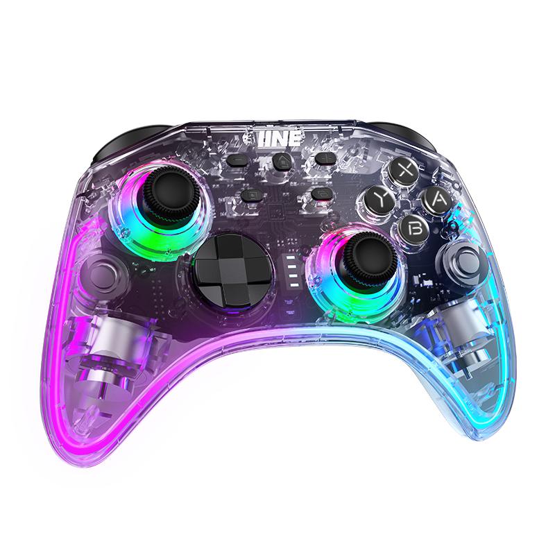 良值(IINE)適用任天堂Switch Pro手柄 透明墨攻宏喚醒游戲手柄 Switch2電腦PC/Steam NS2配件
