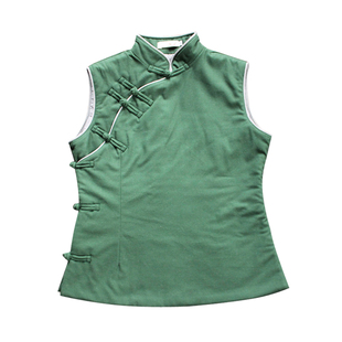 玉想【凡尘】中式女唐装旗袍文艺复古国学茶服修身显瘦短款棉马夹