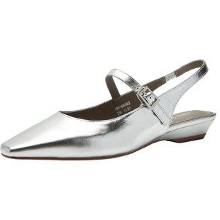 奥莱Nine West/玖熙低跟鞋女新款尖头一字带搭扣通勤气质单鞋