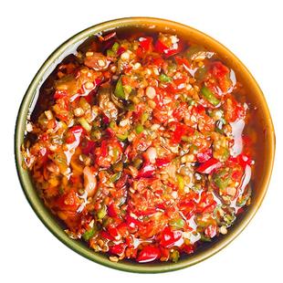 四川蒜蓉彩椒酱拌饭小米剁椒下饭辣椒酱即食川味香辣下饭菜双椒酱