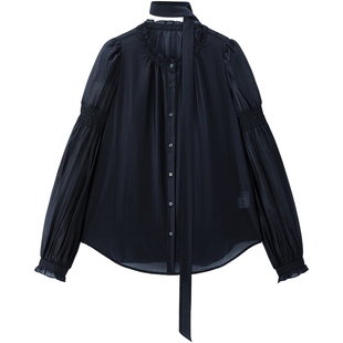 【商场同款】乐町宽松长袖衬衫女装2025年秋季新款上衣C1CAF3404