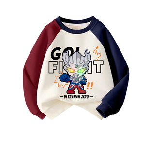 NASA联名塞罗奥特曼男童卫衣春秋款上衣男孩发光冬季加绒潮酷衣服