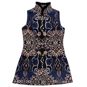 民族风女装汉服唐装女秋冬装复古中式旗袍上衣中国风马夹马甲背心