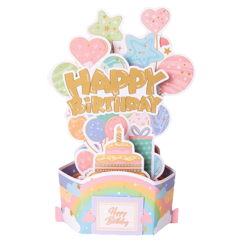 创意3D立体生日贺卡定制可爱卡通造型送朋友老师手写祝福生日卡片