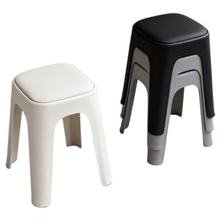 塑料凳子加厚家用高凳餐桌板凳客厅高级感方凳椅子可叠放备用凳子