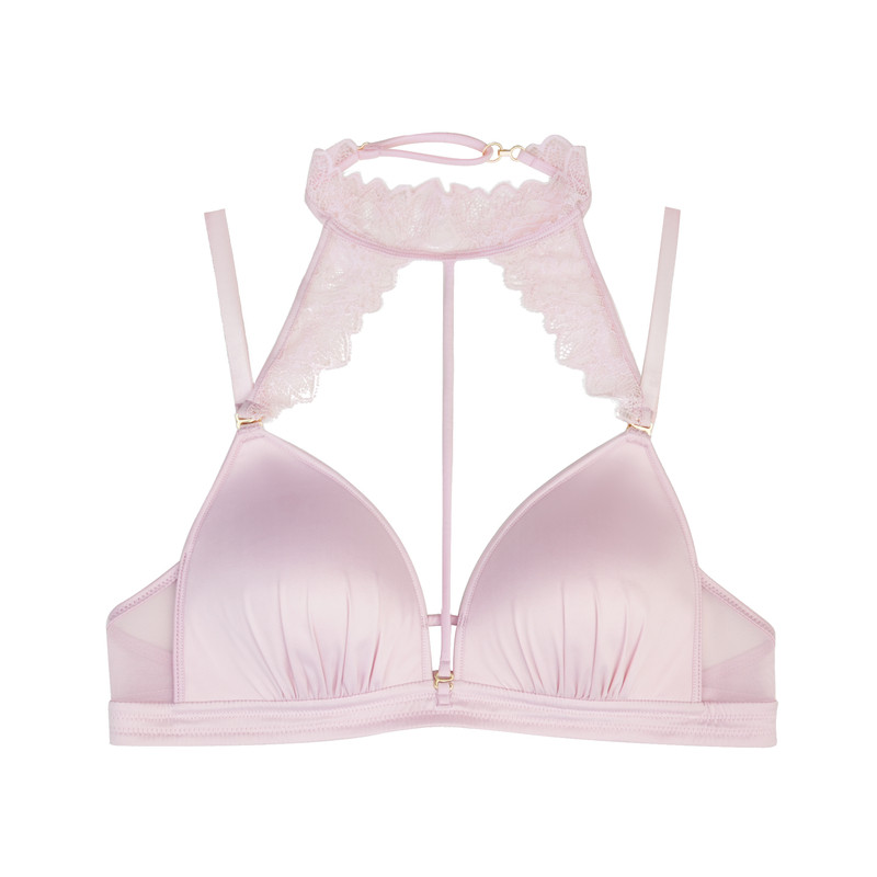 DonnaForte性感真丝三角杯无钢圈内衣光面蕾丝挂脖美胸PalomaFree