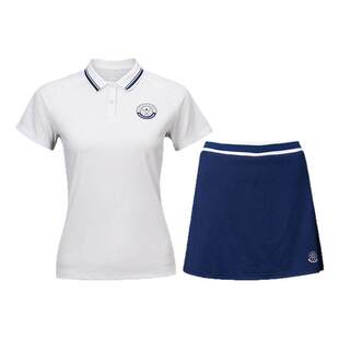 Kawasaki川崎羽毛球服新款女运动短裙透气复古学院风翻领短袖套装