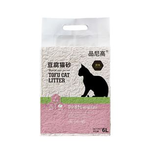 品尼高豆腐猫砂6L不易粘豆腐渣沙10公斤大包装大颗粒结团