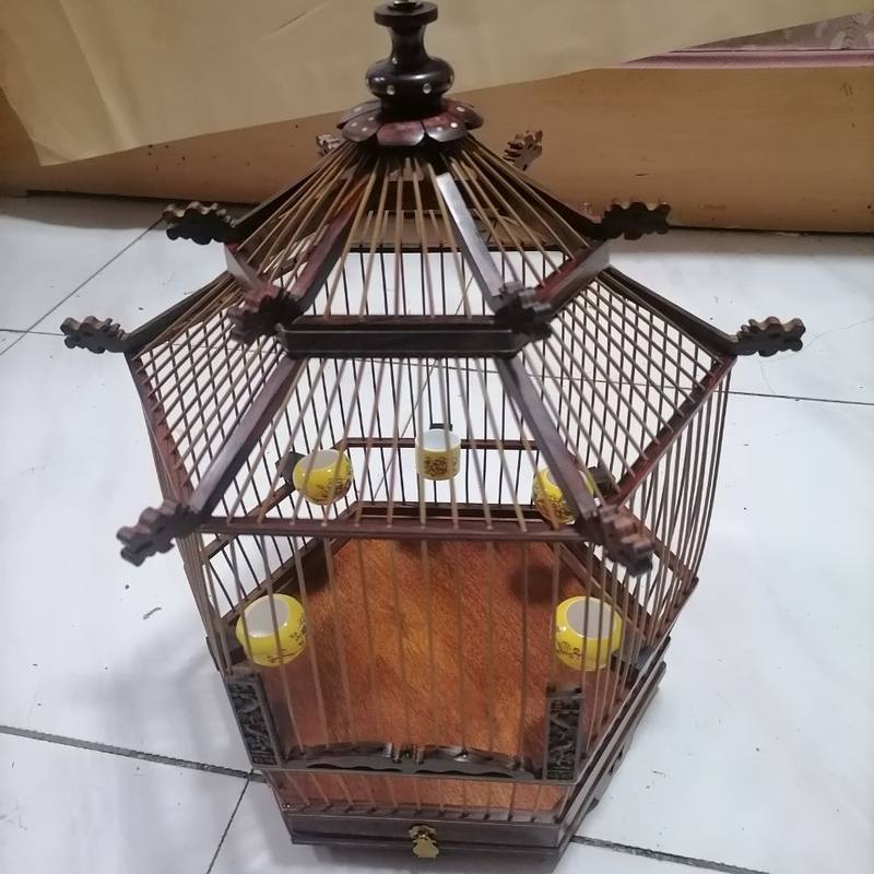 红酸枝六角亭子笼