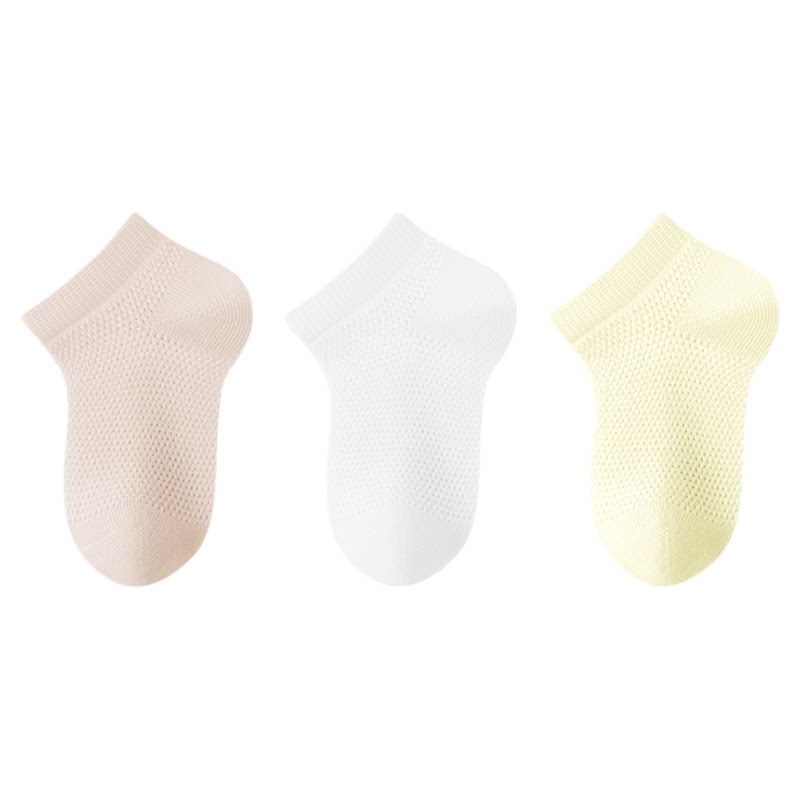 五朵棉夏季婴儿网眼袜薄款纯色宝儿童袜子(0-16岁