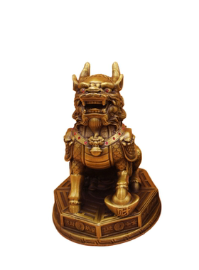 小张喜珠福宝高端定制家居纯铜麒麟办公室乔迁开业工艺礼玄关摆件