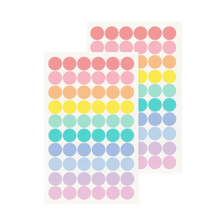 韩国antennashop彩色PVC透明圆形标记贴纸数字纸质贴线条边框重点