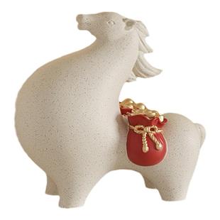 马上有钱摆件客厅玄关酒柜装饰品寓意公司乔迁开业办公室桌面摆设