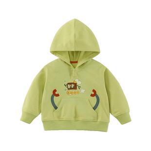 齐齐熊宝宝连帽卫衣春装男童外套春秋款宝宝套头衣服小童上衣洋气