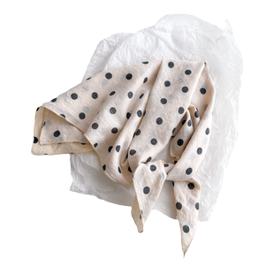 小方巾三角丝巾女波点春秋夏季田园风日系头巾薄纱巾发带棉质围巾