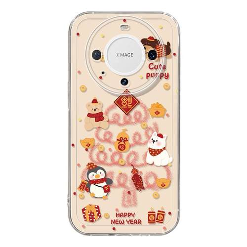 适用华为mate80pro手机壳女款mate70保护套硅胶40epro全包防摔50por软壳RS透明m60新年meta玩偶pro+蛇年新款