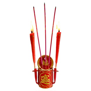 金色免打钉门外香托潮汕供奉上香炉家用供奉免打孔插香筒门神香炉