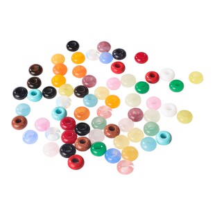 天然石大孔算盘珠散珠扁珠玉石水晶手工diy手串手链隔珠串珠配件