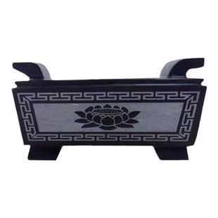 天然青石花岗岩香炉家用室内墓前石头供奉烧香的上香插香立式摆件