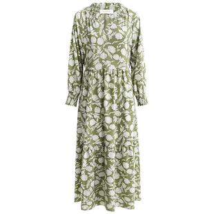 COCOBELLA田园度假风雪纺连衣裙女高腰植物印花长裙茶歇裙FR113