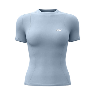 Codoon咕咚新款修身运动健身短袖T恤女圆领弹力柔软透气跑步上衣