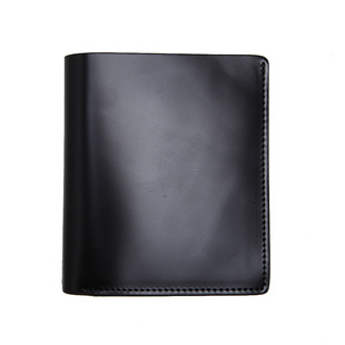 蓝皮具男士钱包真皮短款小钱包马臀革手工竖款票夹真鸵鸟皮休闲款