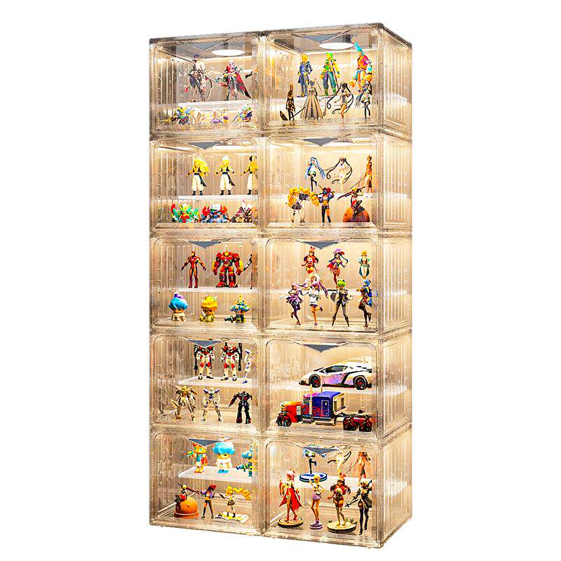 手办展示柜透明摆件积木适用乐高家用放盲盒模型收纳玩具陈列架子