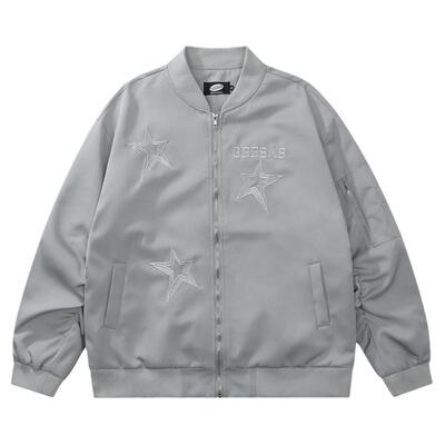 不畏困难工装夹克宽松机车外套