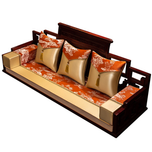 中式红木坐垫套罩家用沙发巾盖布防滑靠背巾轻奢实木家具座垫定制