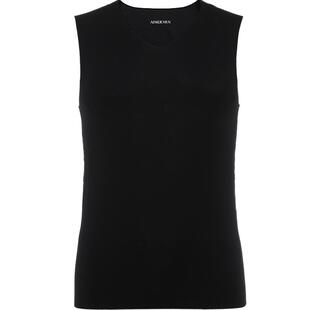 爱慕先生时尚简约男士纯色莫代尔V领背心式打底上衣NS11F62