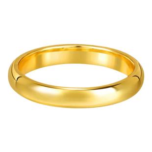 古法金包银泥鳅背戒指女素圈亮面指环男情侣款尾戒生日礼物送女友