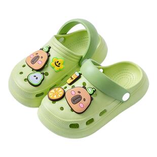 卡皮巴拉儿童拖鞋男童夏季室内居家防滑中大童沙滩外穿女孩洞洞鞋