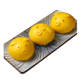 卡通金沙猪仔奶黄包广式点心酒楼早餐儿童营养面食速冻包360g6个