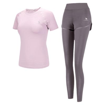 骆驼套装长袖晨春夏薄款健身服