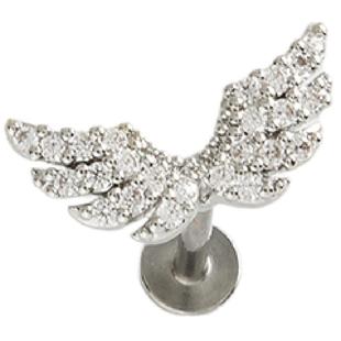 闪电猫 爆闪羽翼 316L钛钢耳钉耳骨钉 时尚精致耳饰甜妹穿刺饰品