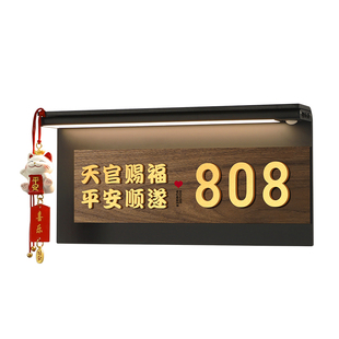 门牌号高级感轻奢创意入户号码牌家用定制欢迎回家仪式感别墅住宅房门招财猫高端挂件装饰贴门上磁吸发光房号