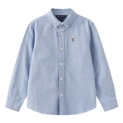 POLOWALK童装女童男童衬衫2026春新款牛津纺儿童长袖打底衬衣外套