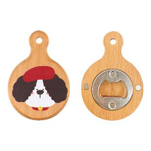 开瓶器冰箱贴磁吸可爱卡通实木启瓶器创意冰箱装饰摆件啤酒瓶起子